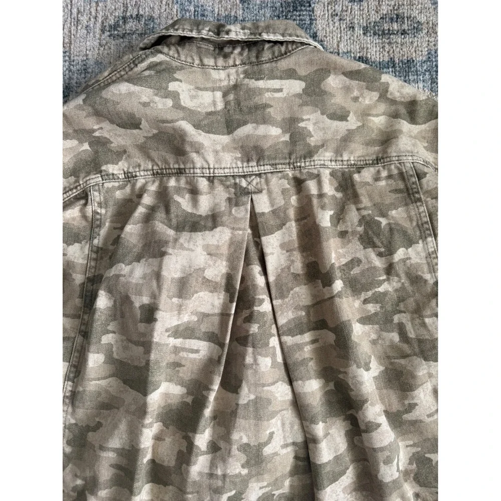 Free People Opal Swing Printed Denim Jacket Camo Military Size Small - Picture 5 of 6